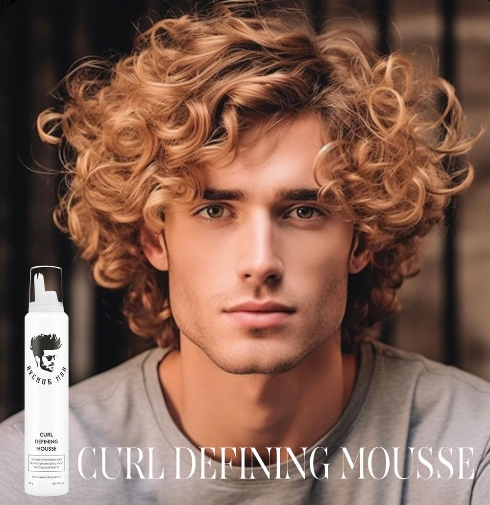Avenue Man Curl Defining Mousse aloe soothing the scalp.