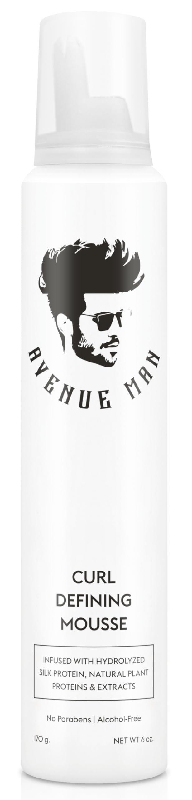 Avenue Man Curl Defining Mousse bottle on shelf for daily styling.
