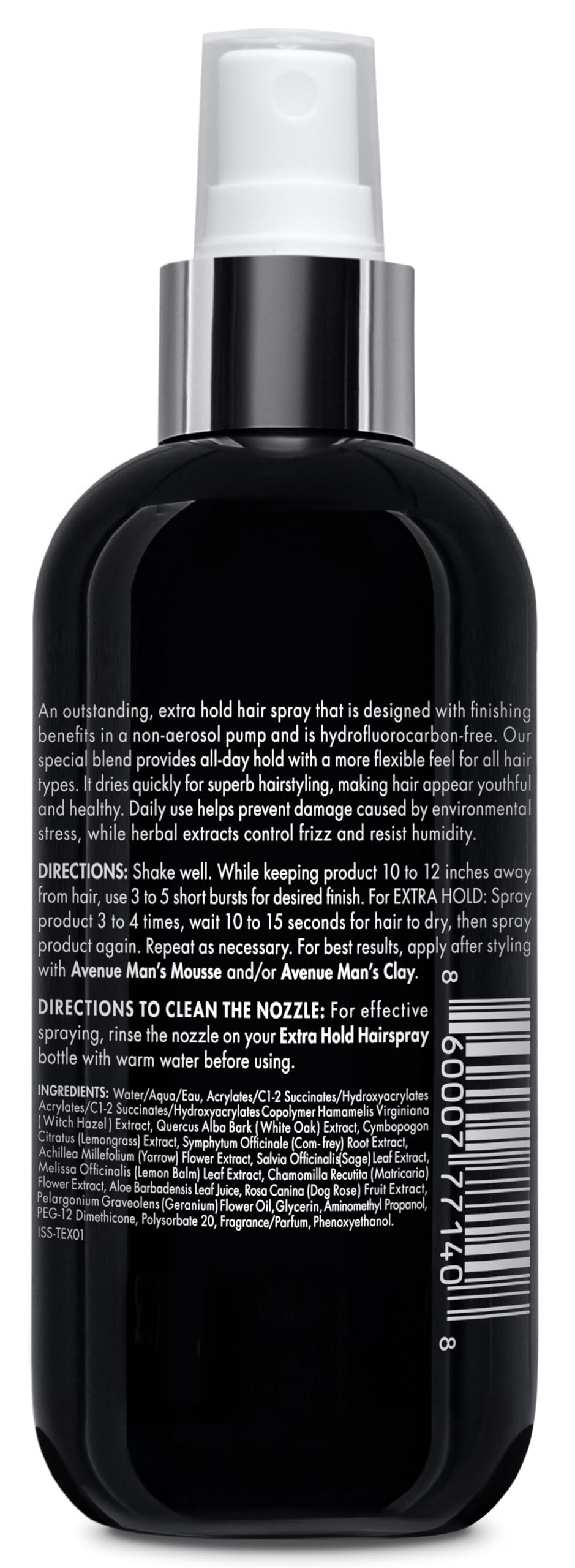 Avenue Man Hair Spray Diseñado en Nueva York: control profesional para uso diario
