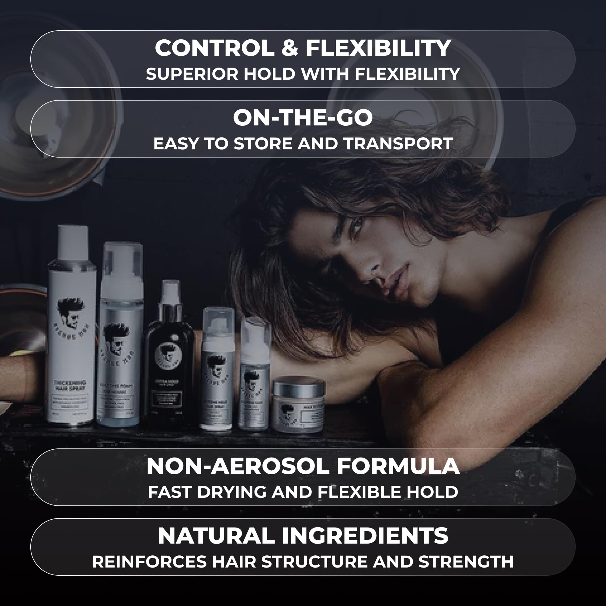 Avenue Man Hair Spray Proteínas y péptidos: fortalecimiento capilar desde la raíz