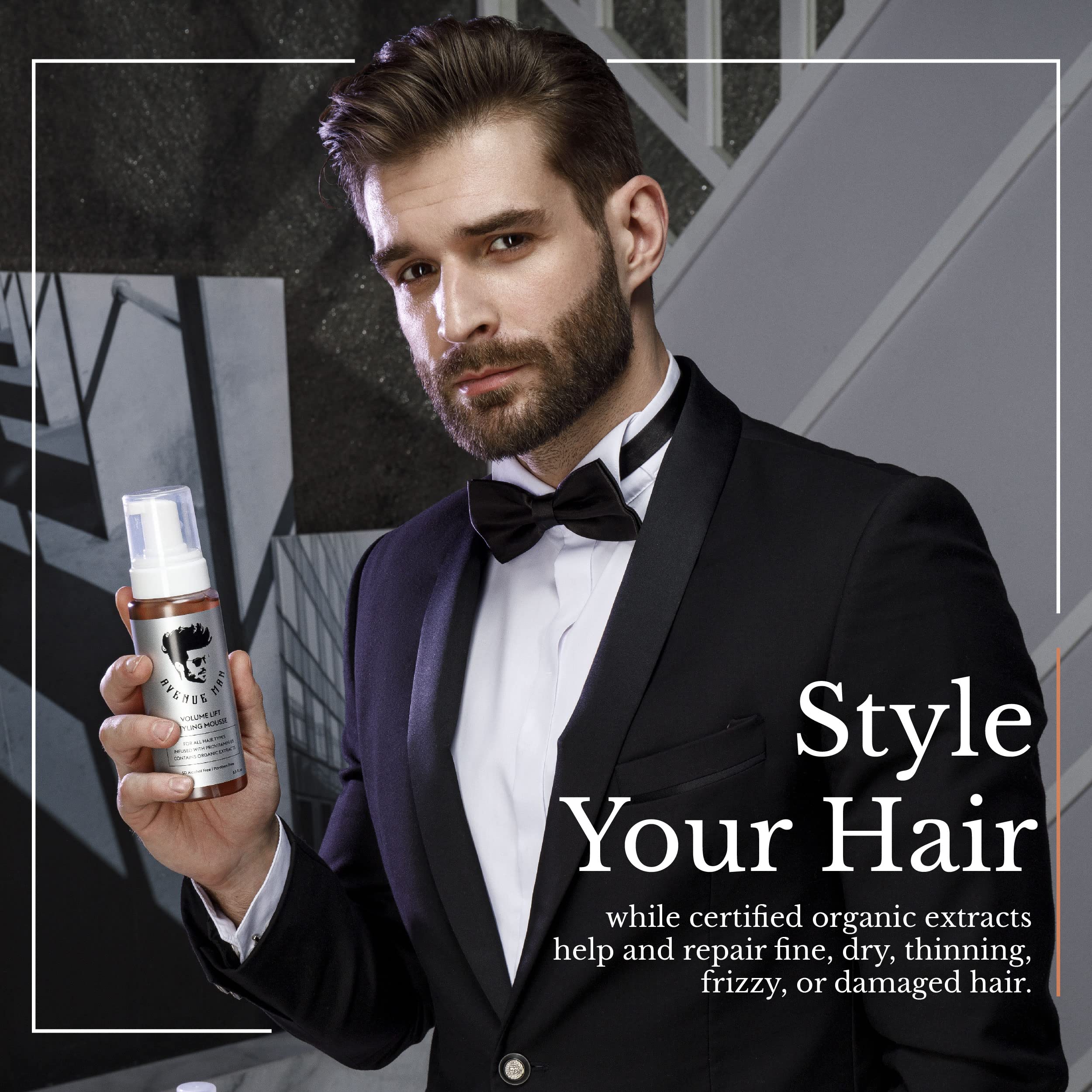 Brillo natural tras usar Avenue Man Volume Lift Mousse.