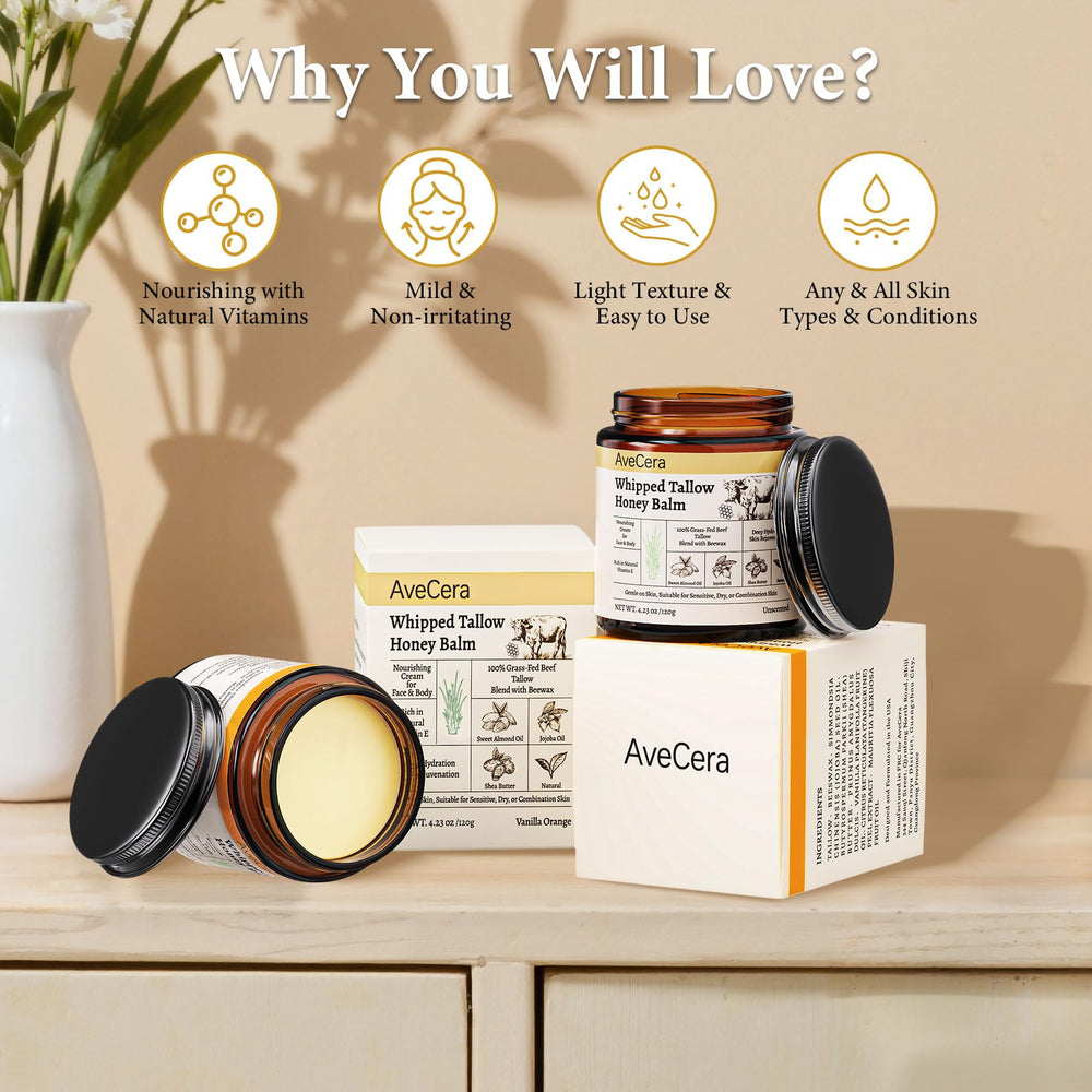AveCera Tallow Balm used as lip balm—softens and protects lips