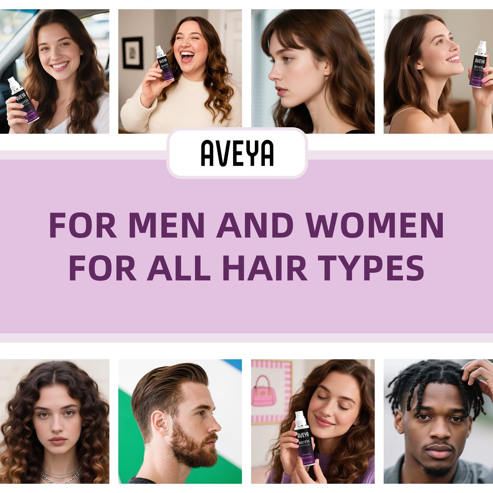 AVEYA Hair Growth Spray biotin emphasis for daily hair care