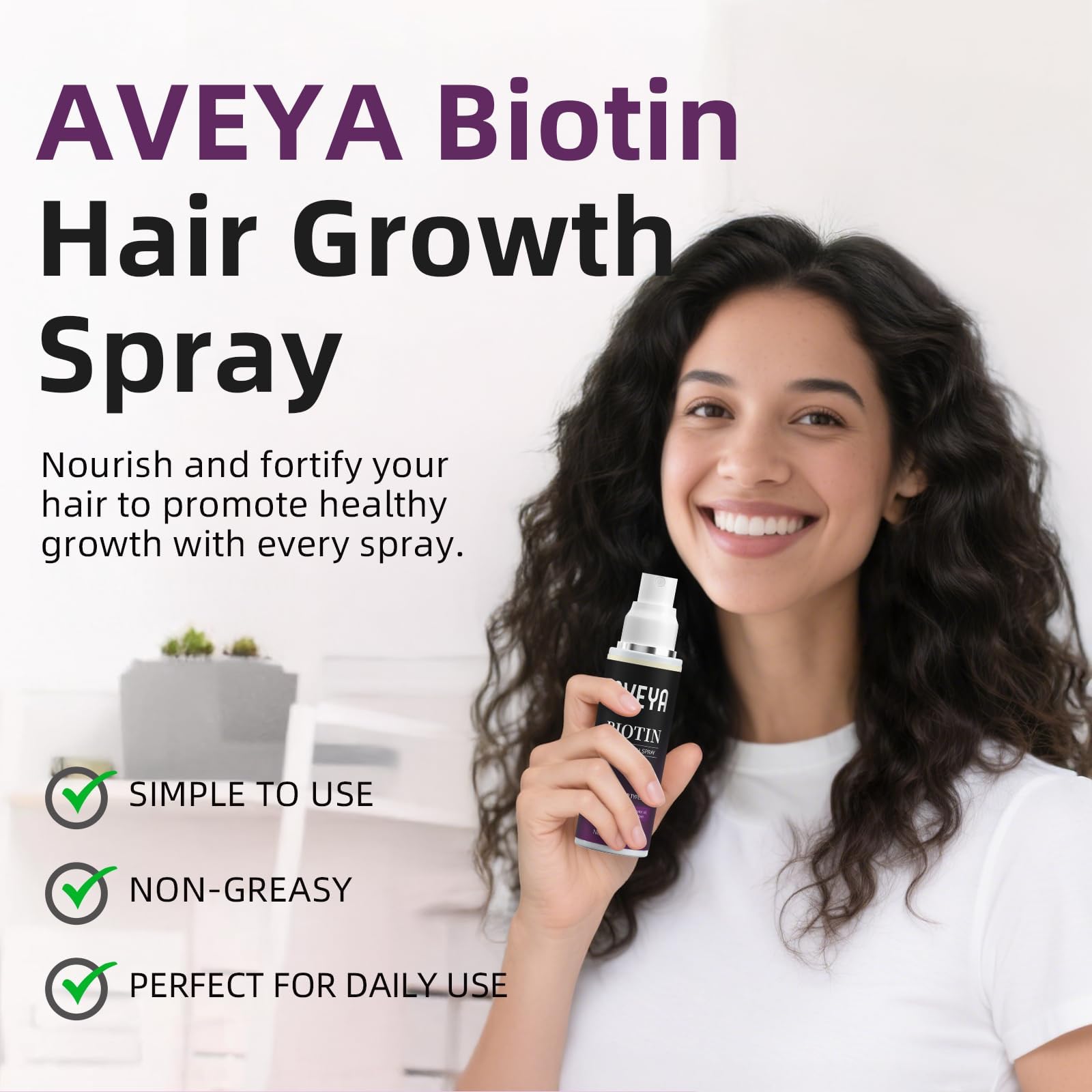 AVEYA Hair Growth Spray rice-protein focus for stronger strands