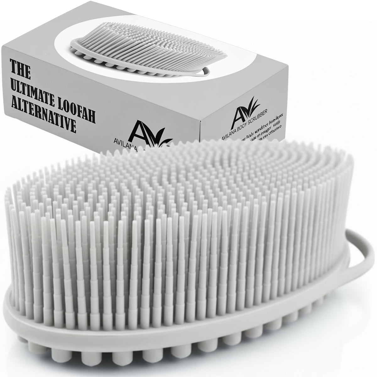 Avilana cepillo corporal de silicona, doble cara para exfoliar y masajear la piel diariamente.