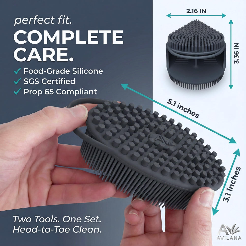 Avilana cepillo corporal silicona secado rápido para higiene duradera
