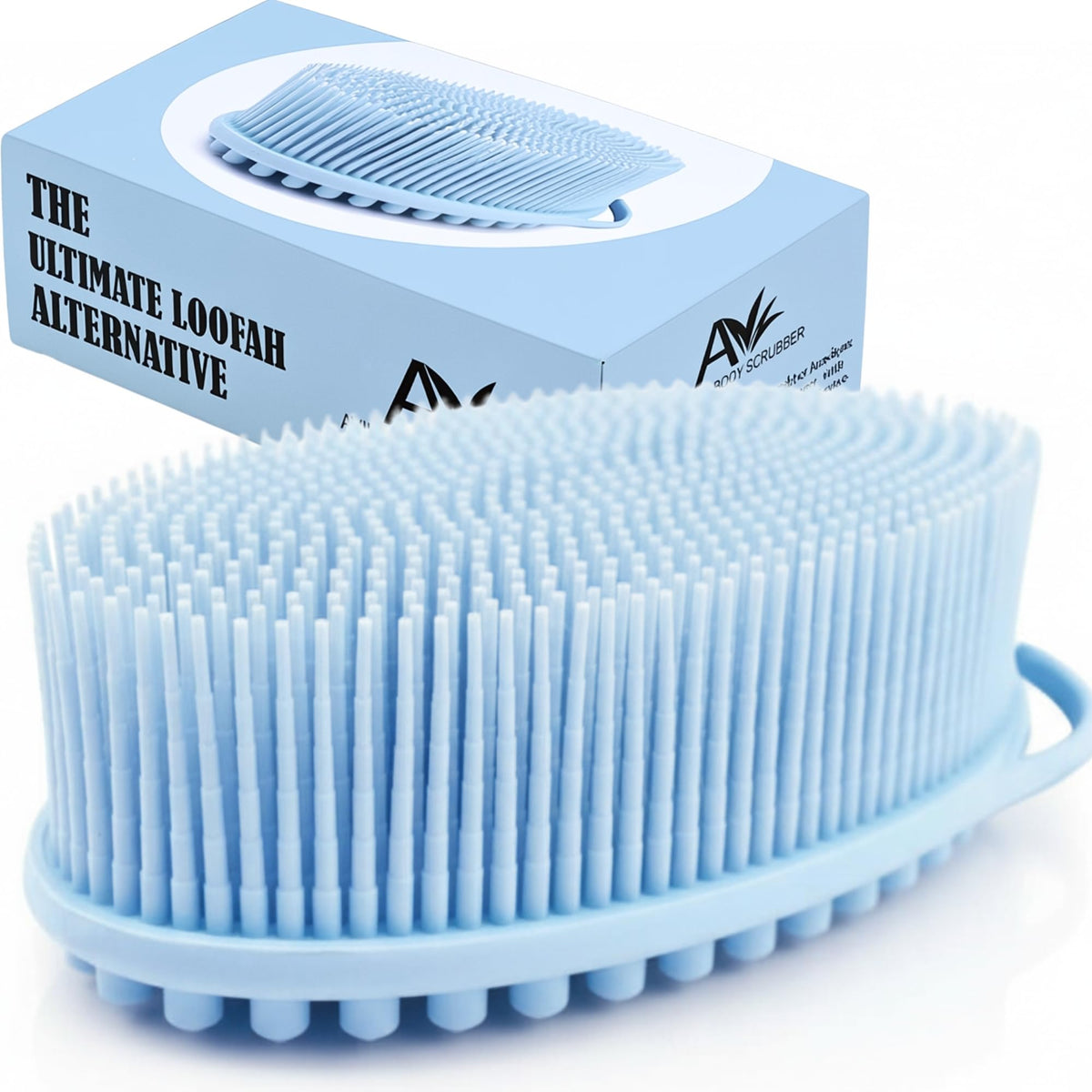 Avilana cepillo corporal de silicona de doble cara para exfoliar y masajear.