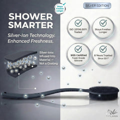 Avilana extended-reach handle enables back cleansing without strain.