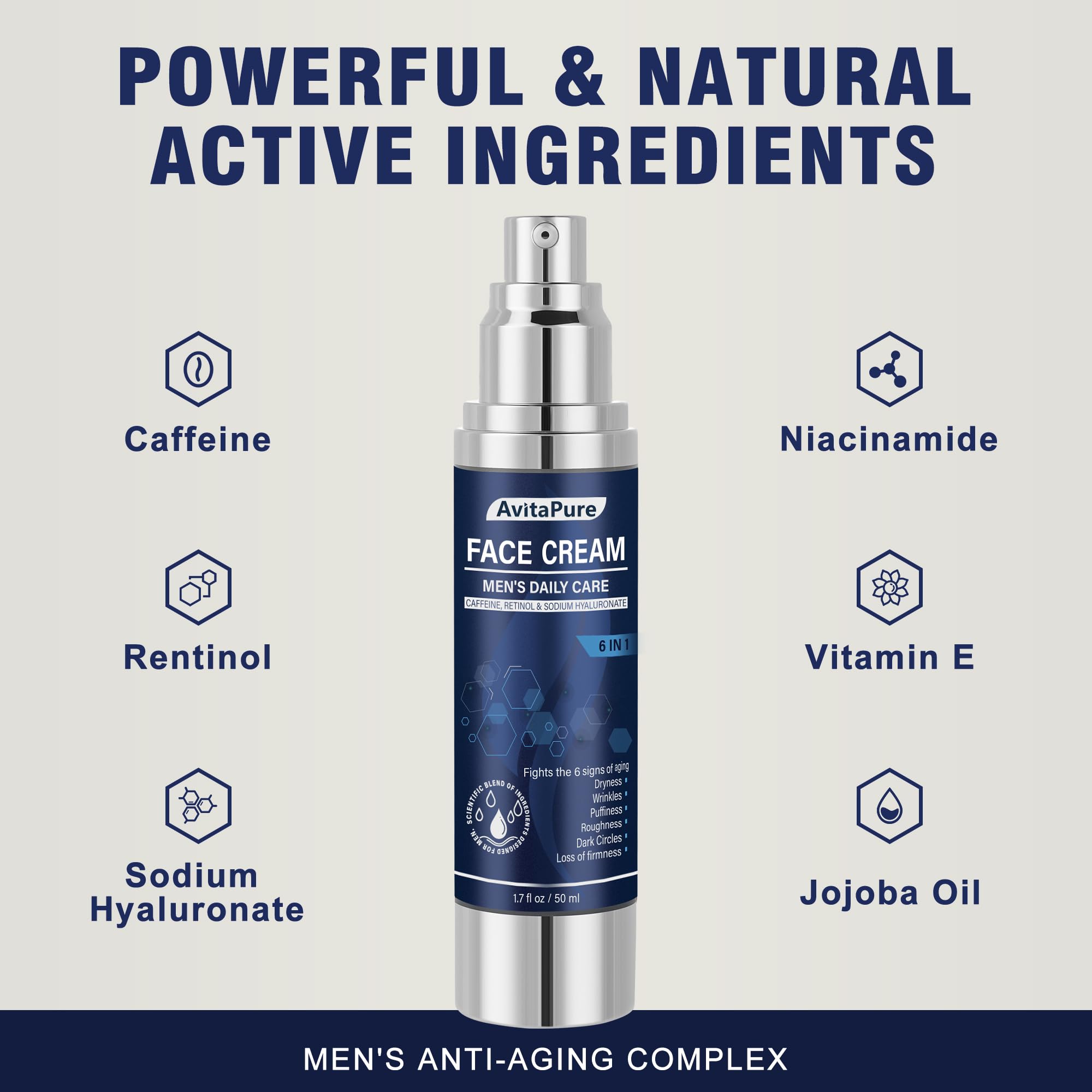 AVITAPURE hydrating men’s moisturizer absorbed fast with no greasy residue