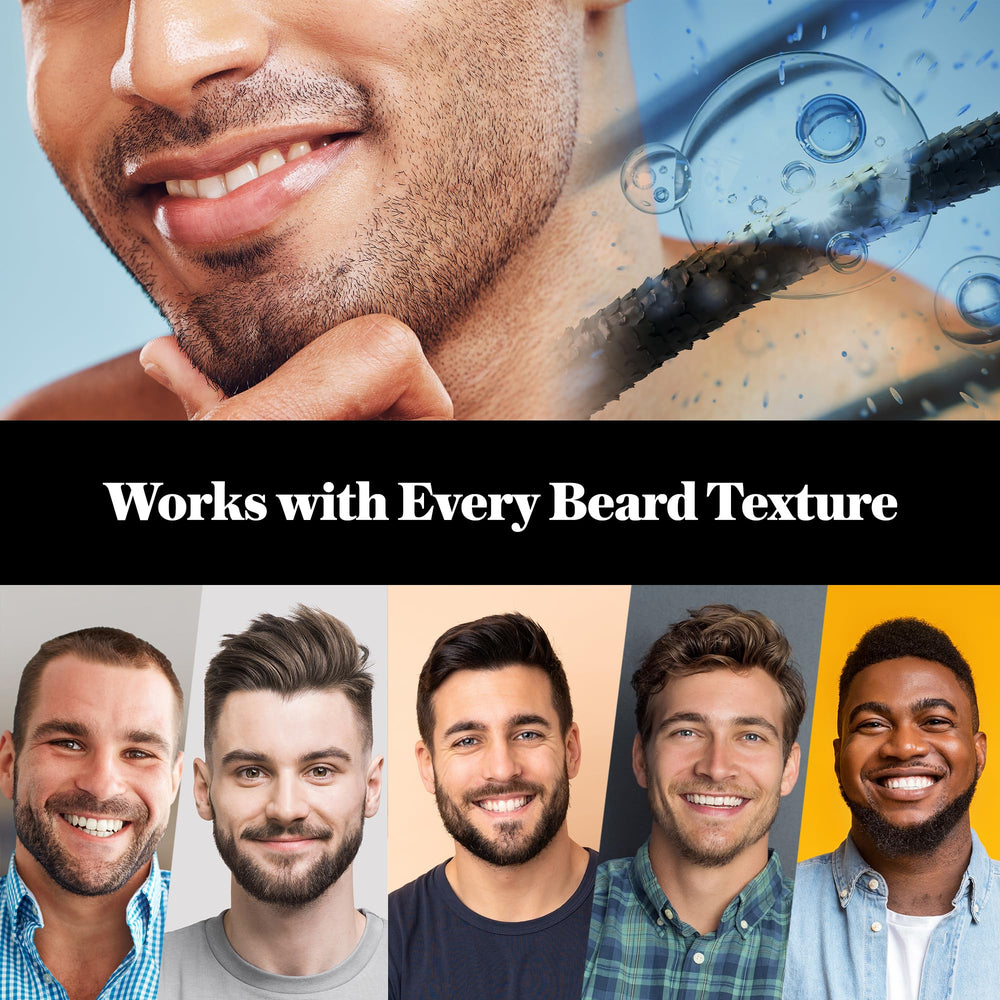 Beard on a model after AVITAPURE application, looking smooth and hydrated.