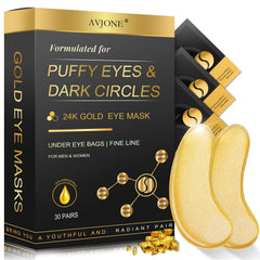 AVJONE parches de ojos 24K oro para contorno suave y mirada radiante.