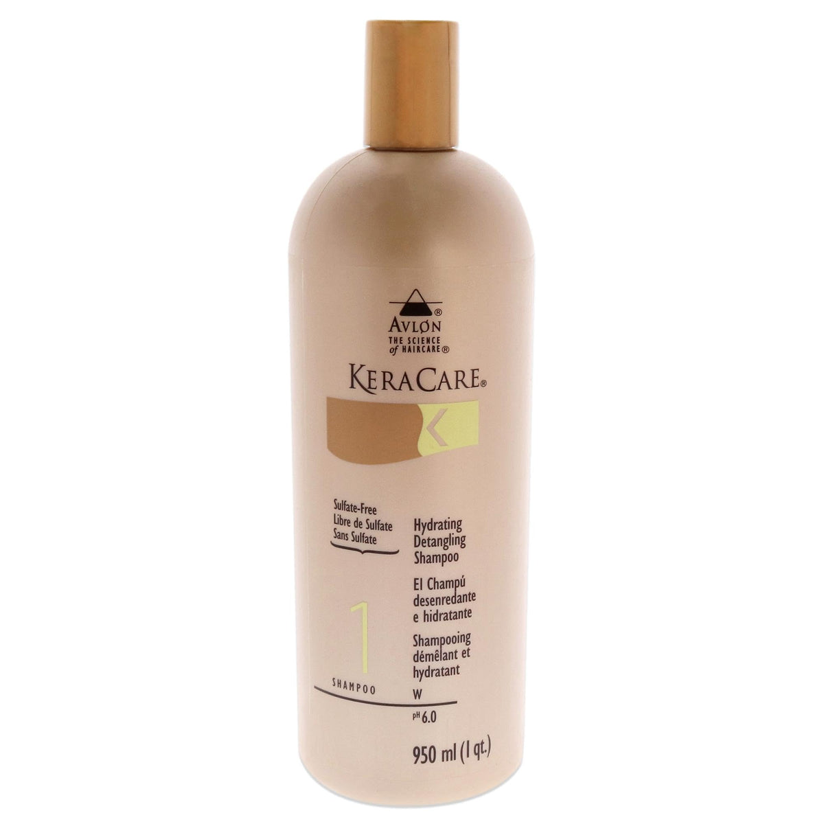 Avlon Keracare Hydrating Detangling Shampoo bottle for gentle cleansing and detangling.