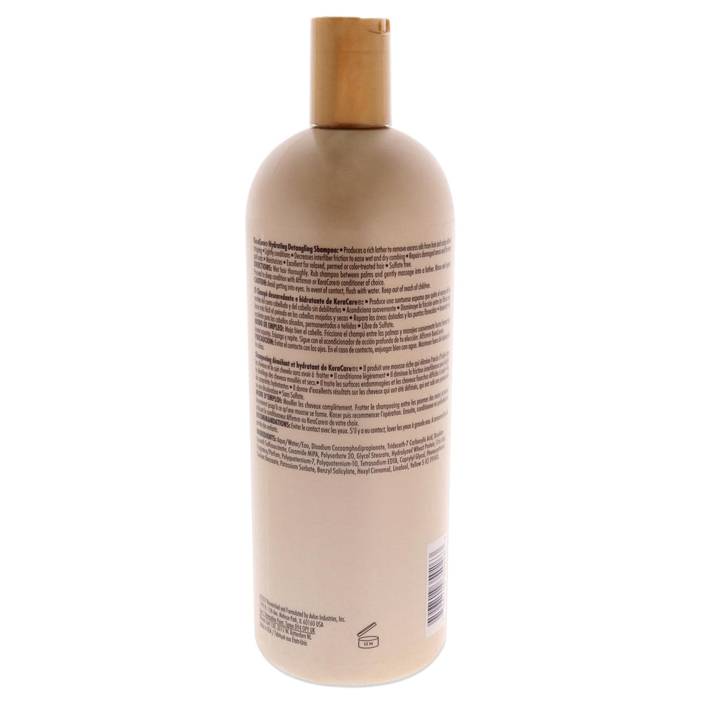 Avlon Keracare Hydrating Detangling Shampoo packaging highlights origin and specs for confident purchase.