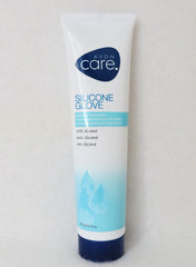 AVON Care Silicone Glove Hand Cream texture closeup, rich hydration for dry skin.