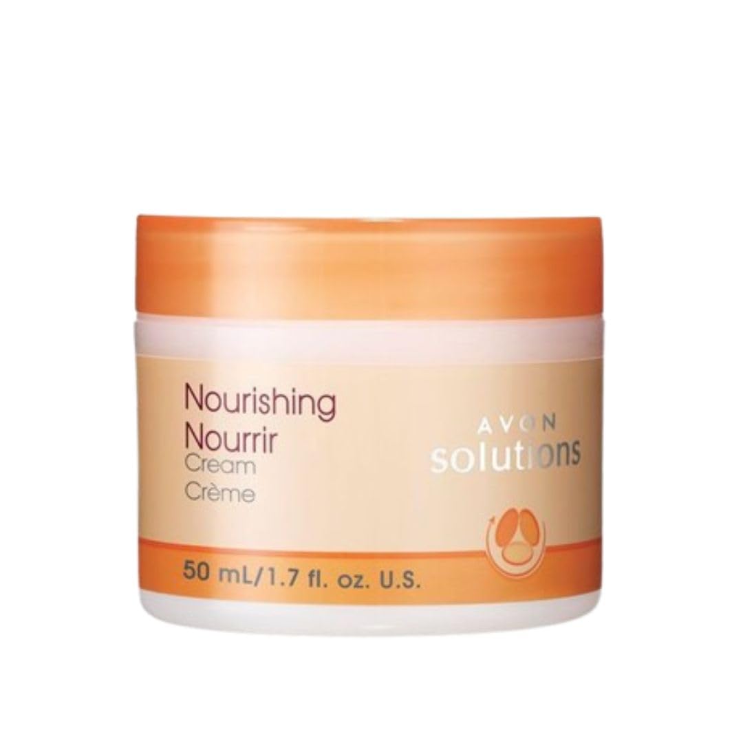 AVON crema nutritiva para rostro en envase, hidratación suave y duradera.