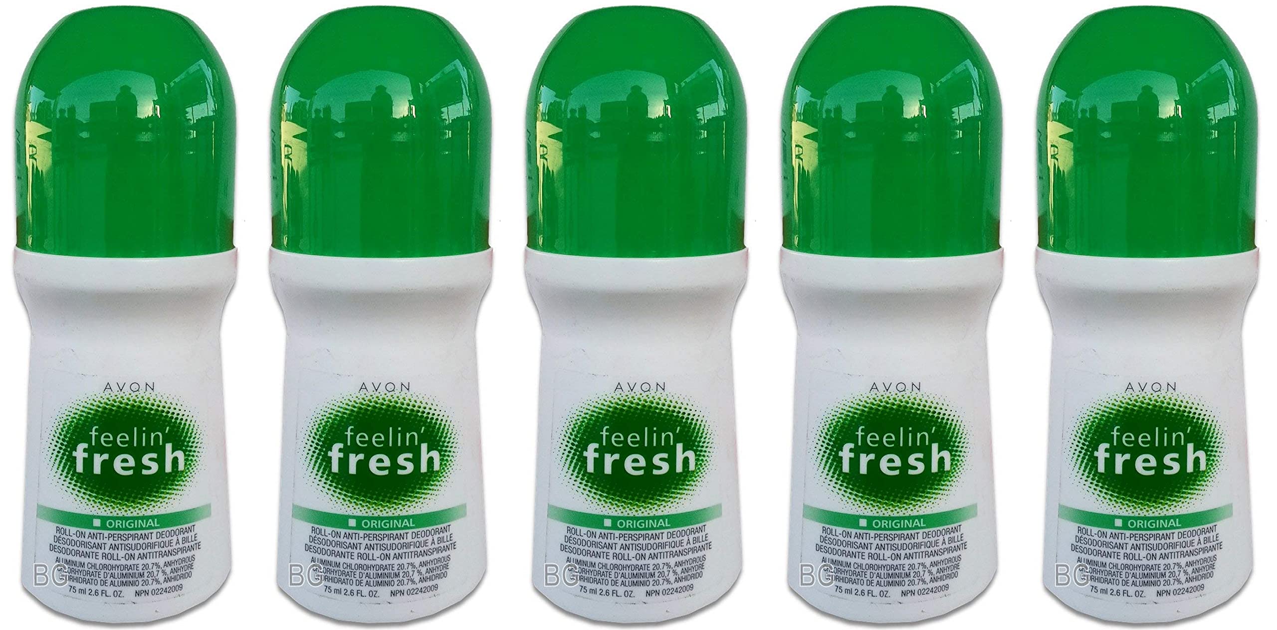 AVON Feelin Fresh deodorant stick 5-pack for all-day odor control.