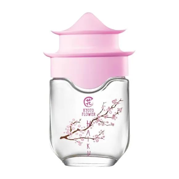 AVON Haiku Kyoto Flower bottle close-up of cap and glass.