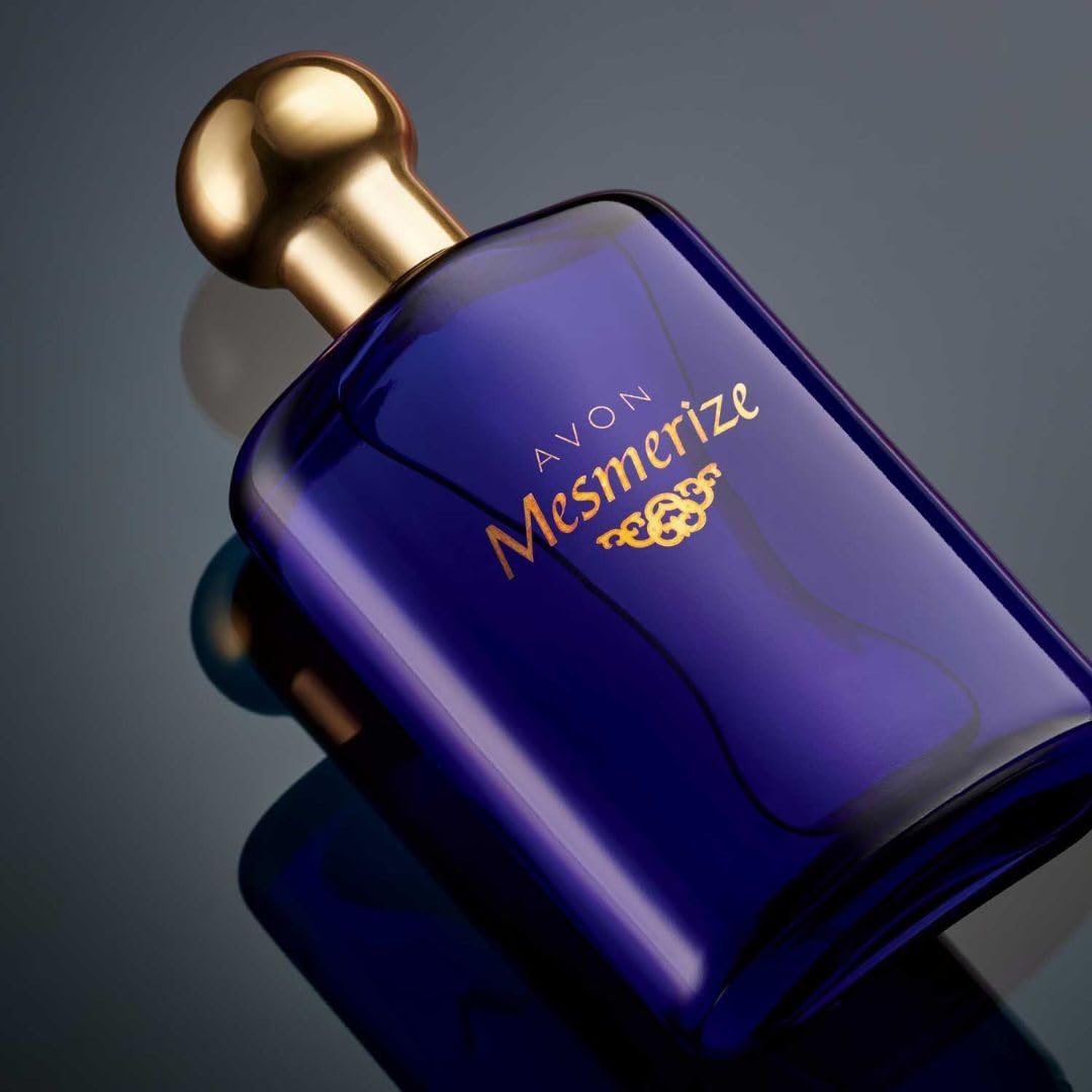 AVON Mesmerize Men cap closeup showcases sleek design and premium feel.