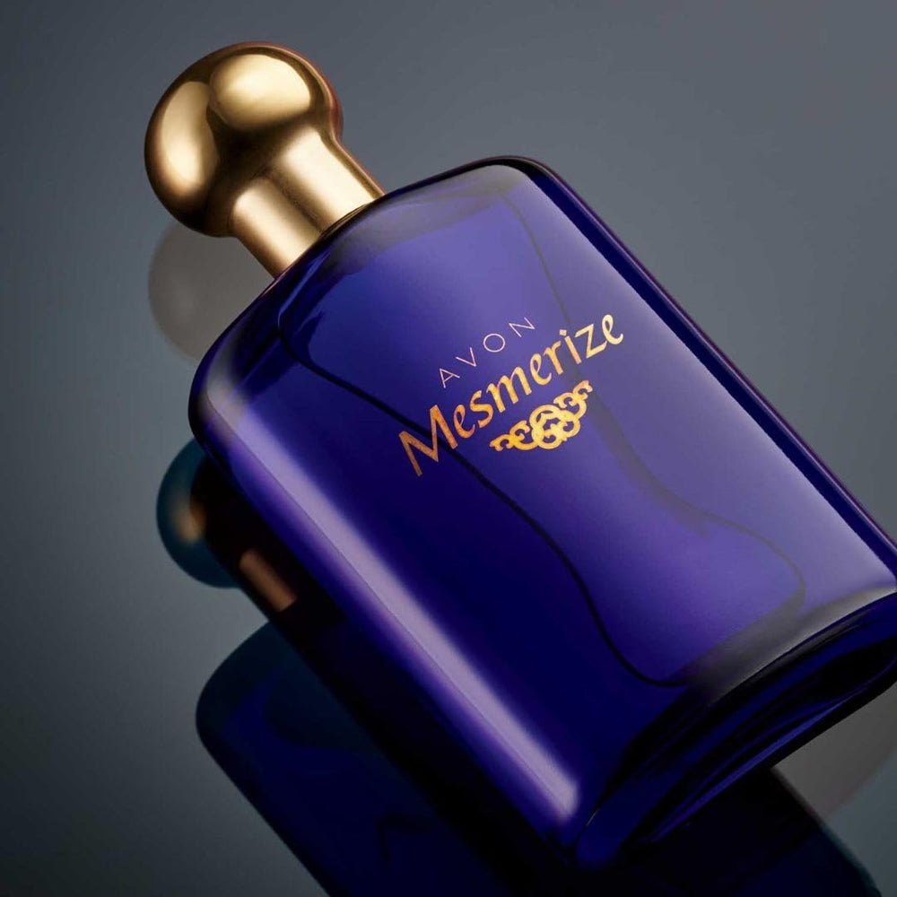 AVON Mesmerize Men cap closeup showcases sleek design and premium feel.
