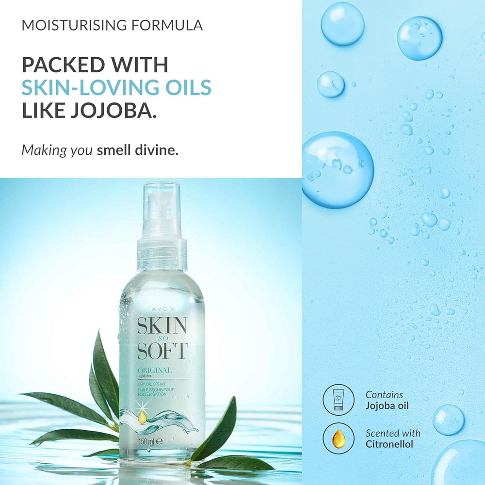 AVON Skin So Soft Original Dry Oil Spray 2-pack display, great value
