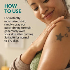 AVON Skin So Soft Original Dry Oil Spray being applied after shower for moisture.