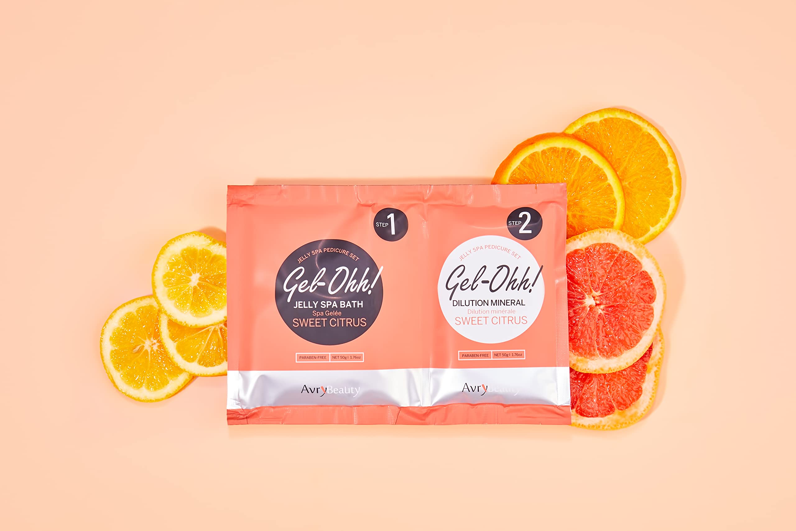 AVRYBEAUTY Gel-Ohh Jelly Spa Pedicure cítrico: vitamina C para brillo y protección.