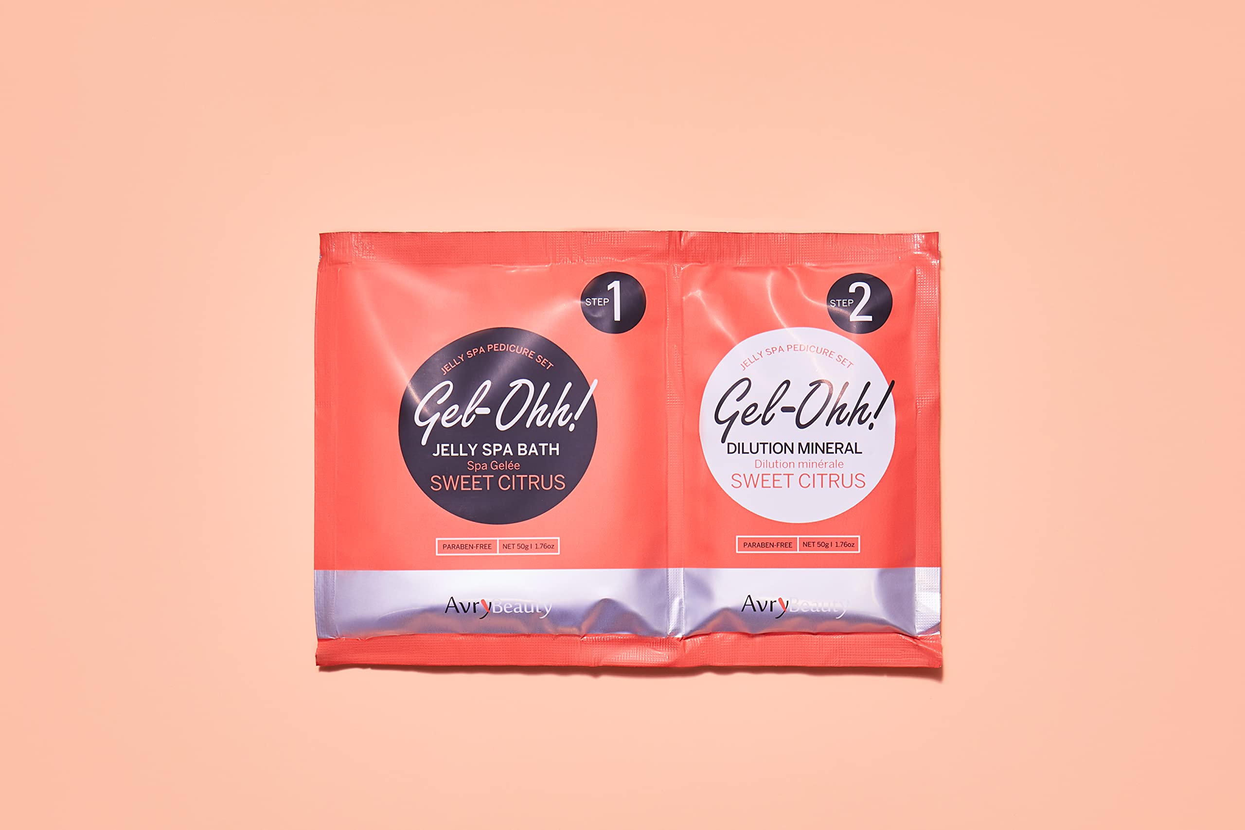 AVRYBEAUTY Gel-Ohh Jelly Spa Pedicure fragancia cítrica relaja pies cansados.