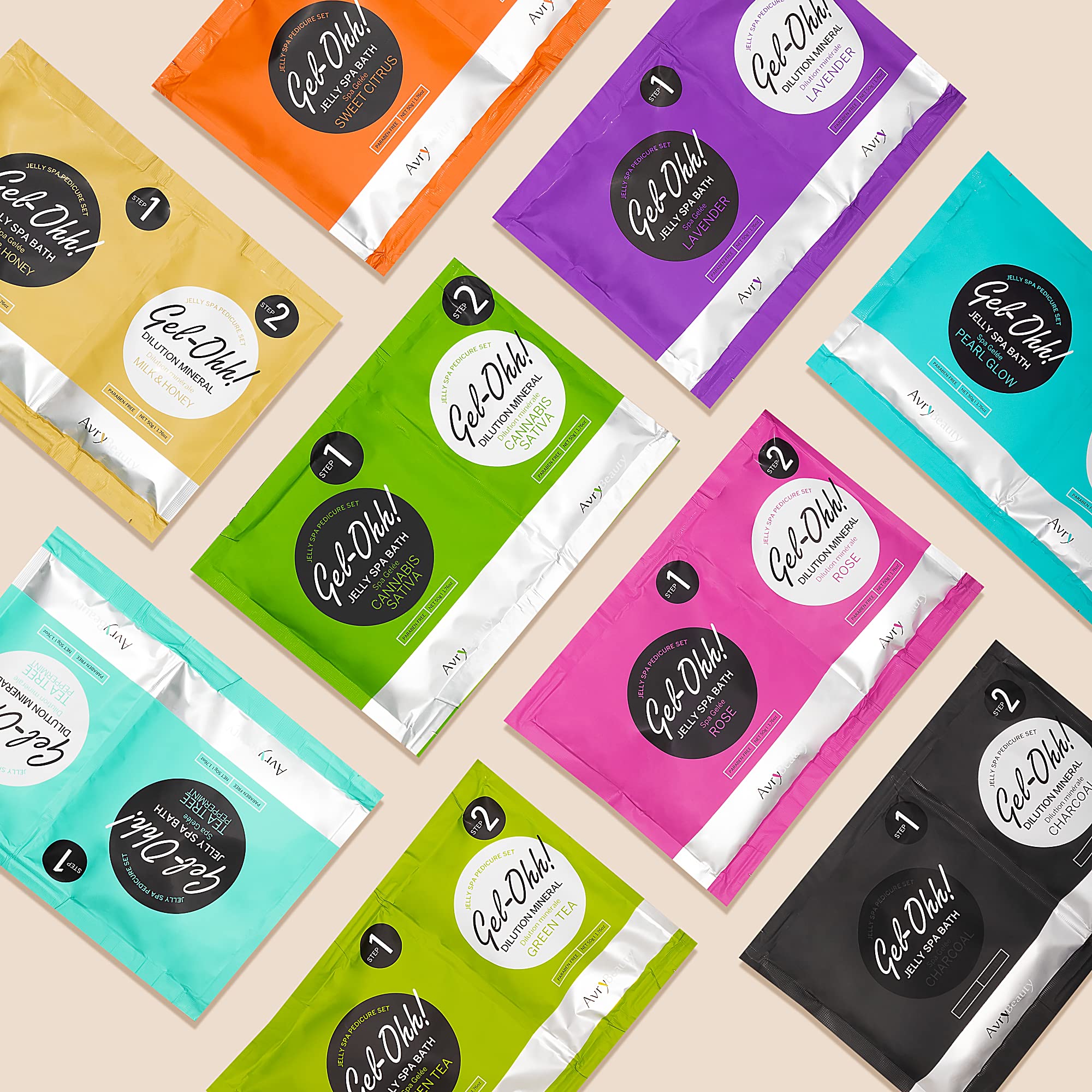 AVRYBEAUTY Gel-Ohh Jelly Spa Pedicure vegano y libre de crueldad para todo tipo de piel.