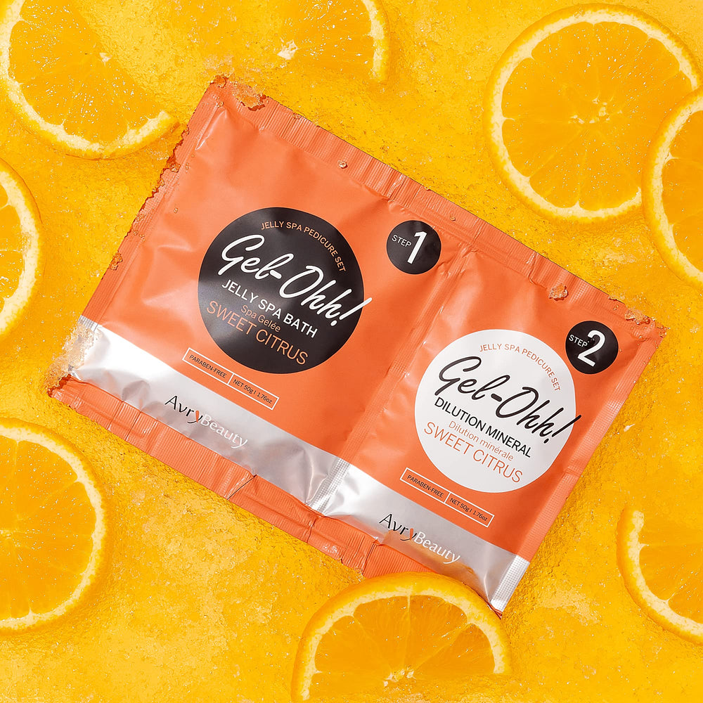 AVRYBEAUTY Gel-Ohh Jelly Spa Pedicure hidratación profunda para pies secos y agrietados.