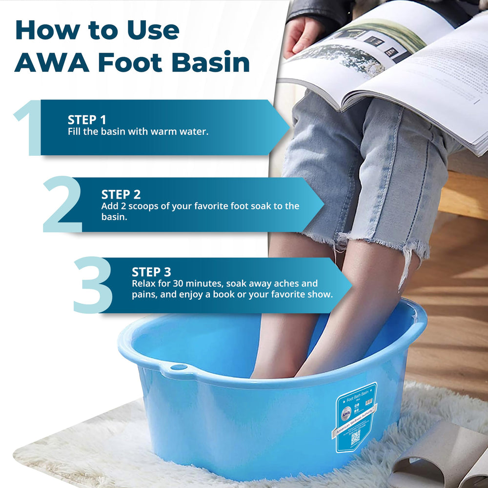 American Wellness Authority awa-extra-large-foot-bath-wide-feet accommodates bigger sizes for comfort.