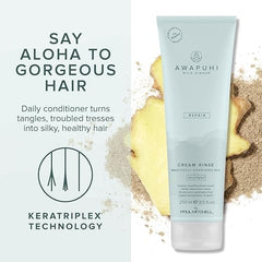 Applying Cream Rinse to detangle damp hair