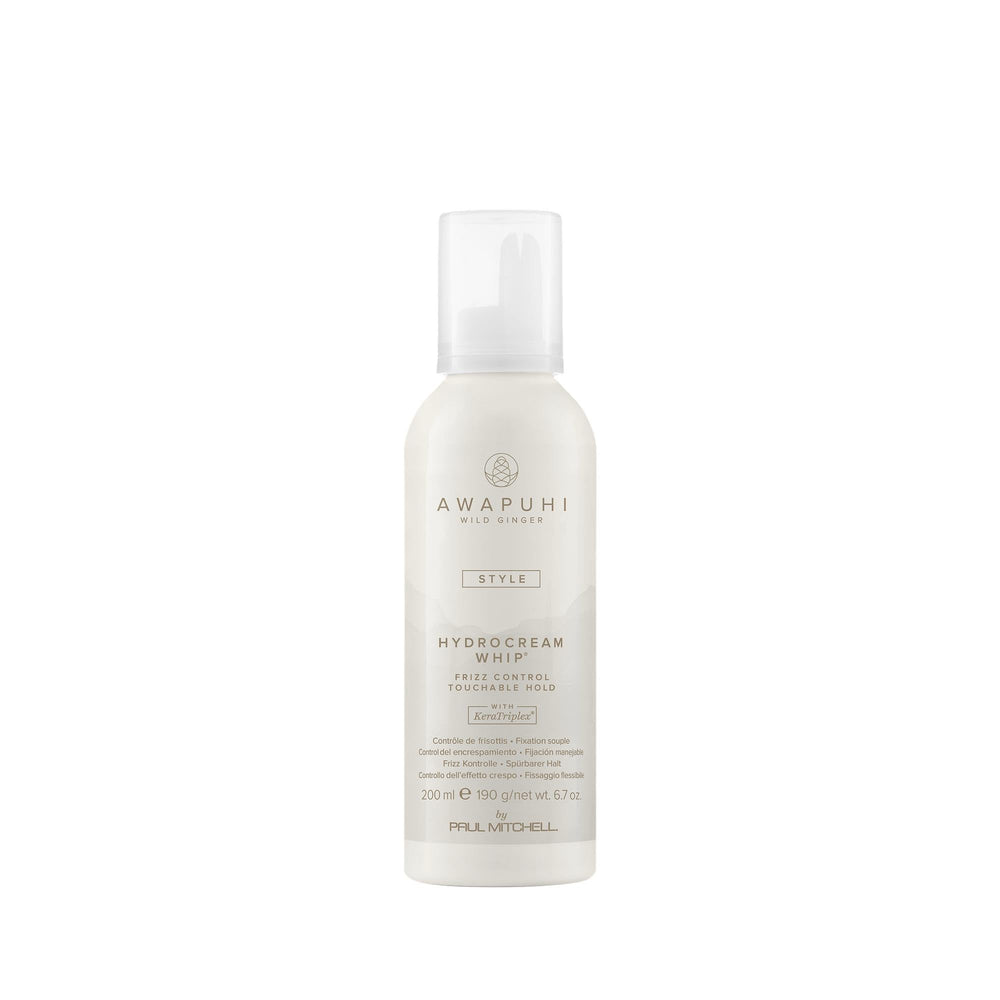 Awapuhi Wild Ginger HydroCream Whip Mousse bottle—frizz control for all hair types.