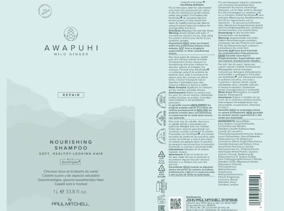 Awapuhi Wild Ginger Nourishing Shampoo scent note evokes ginger tea aroma