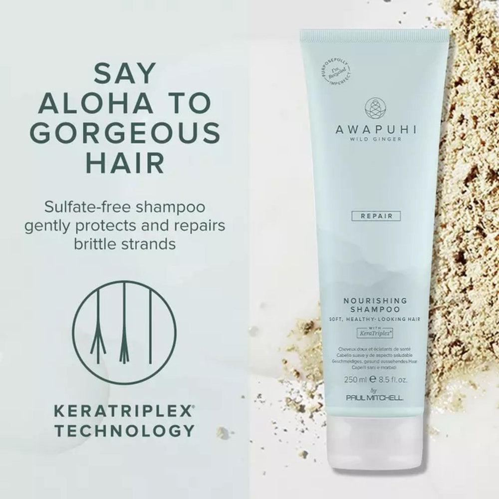 Awapuhi Wild Ginger Nourishing Shampoo creamy lather ready for wash day routine