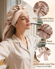 AWAYTR bonete satin con tirantes elásticos para ajuste seguro durante la noche