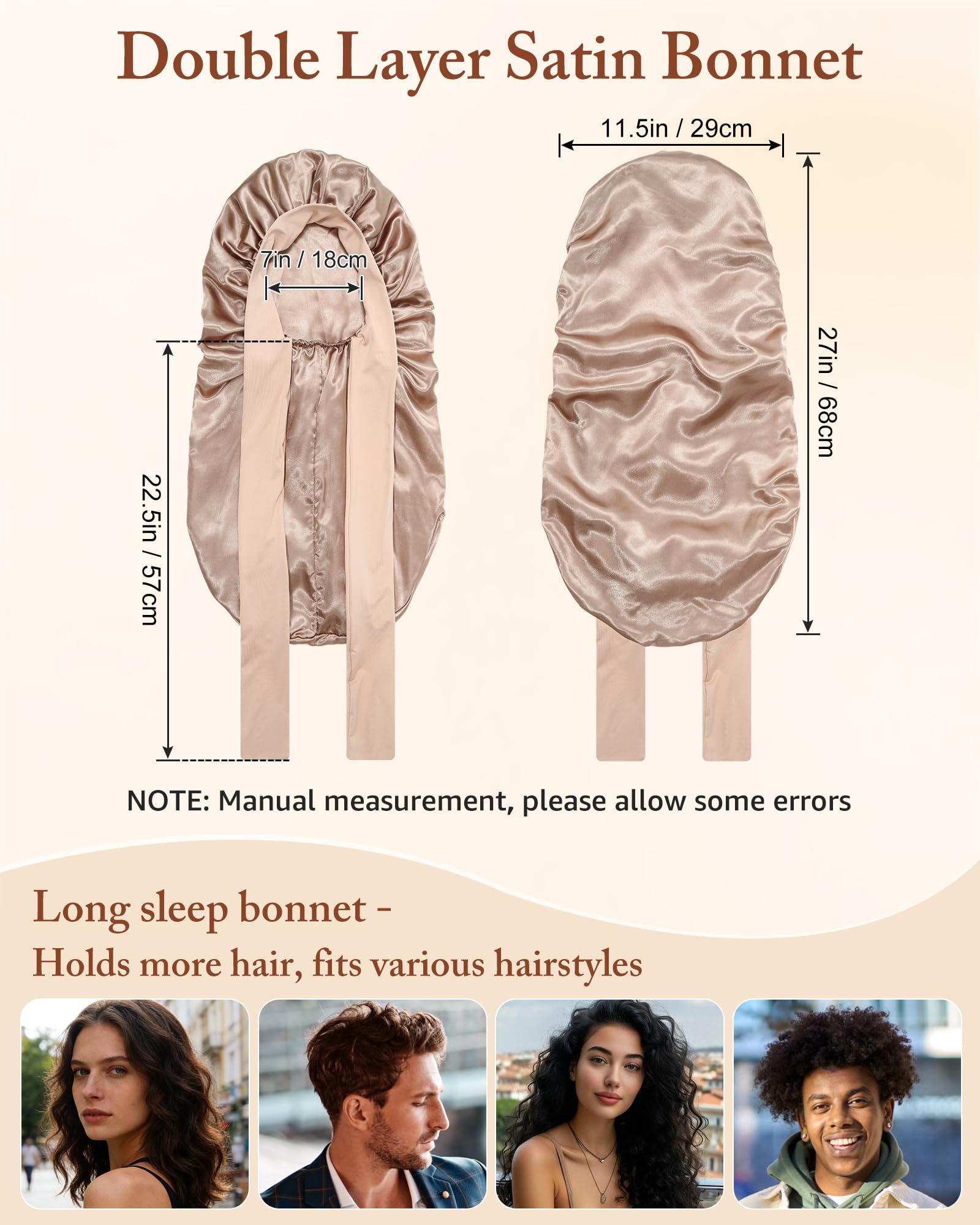 AWAYTR bonete satin uso diario facilita cuidado del cabello