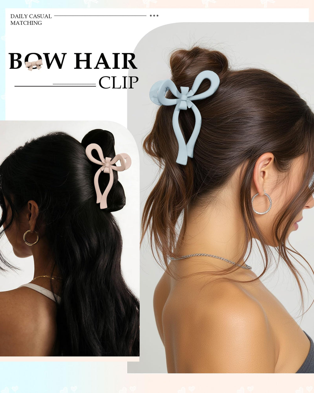AWAYTR clip con dientes redondos para cabello grande; sujeción estable sin tirones.