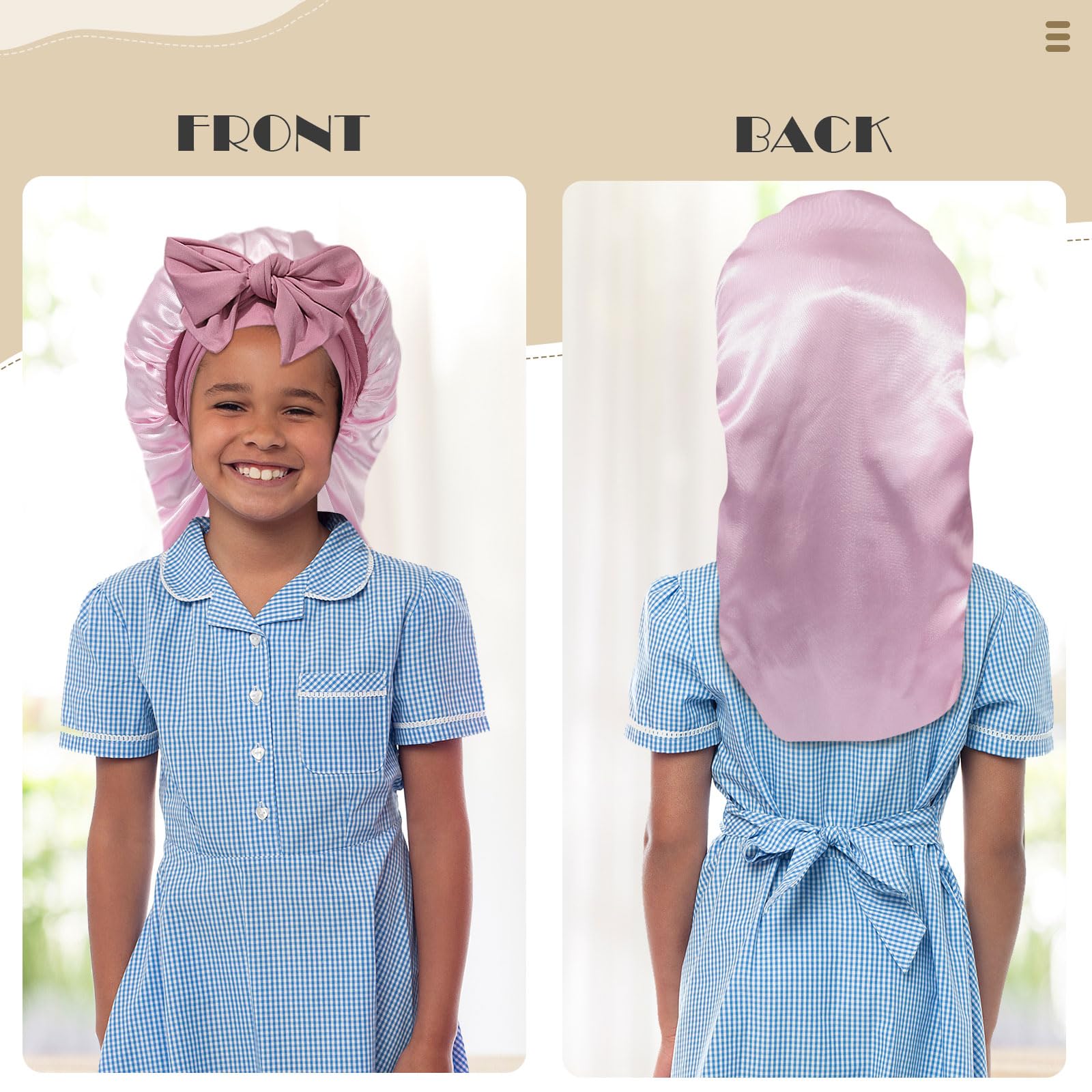 AWAYTR multiuse satin bonnet suitable for skincare, bathing, and light activities