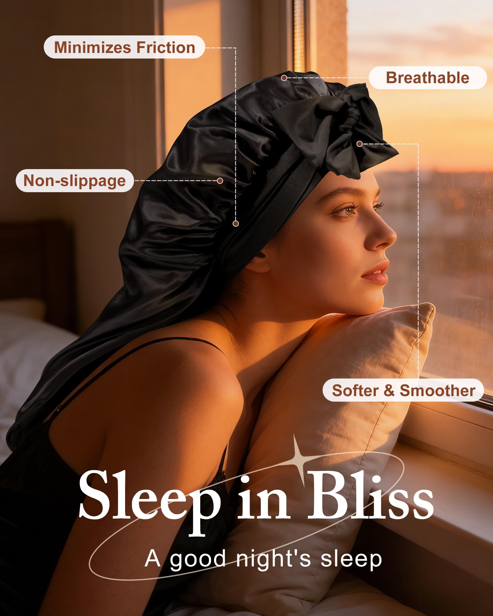 AWAYTR satin bonnet is versatile for skincare, makeup, or light tasks.