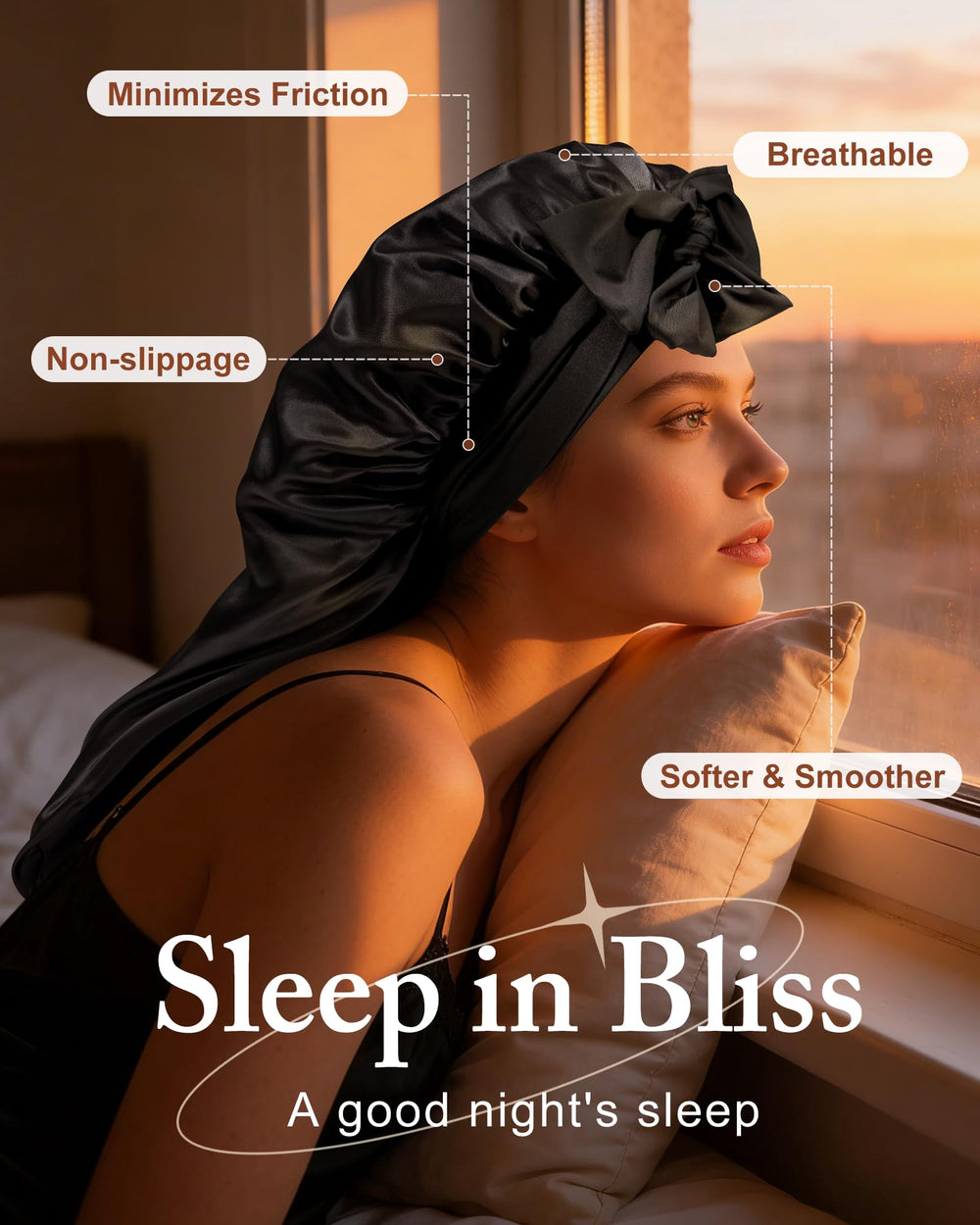 AWAYTR satin bonnet is versatile for skincare, makeup, or light tasks.