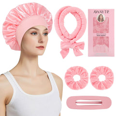 AWAYTR Velvet Curler Set overview image for gentle overnight curls.