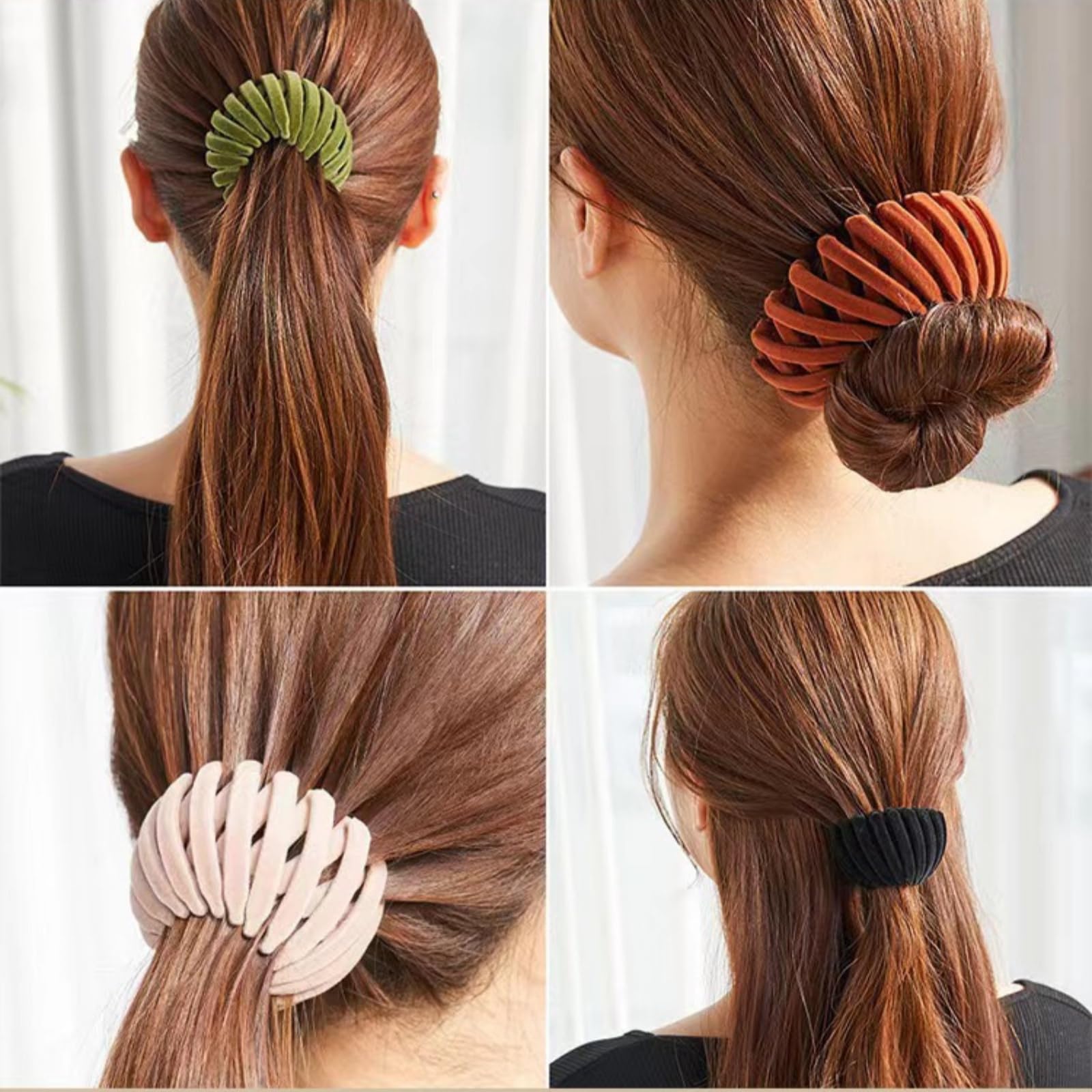 Aweoisa Expandable Ponytail Clip showing adjustable size for comfortable wear