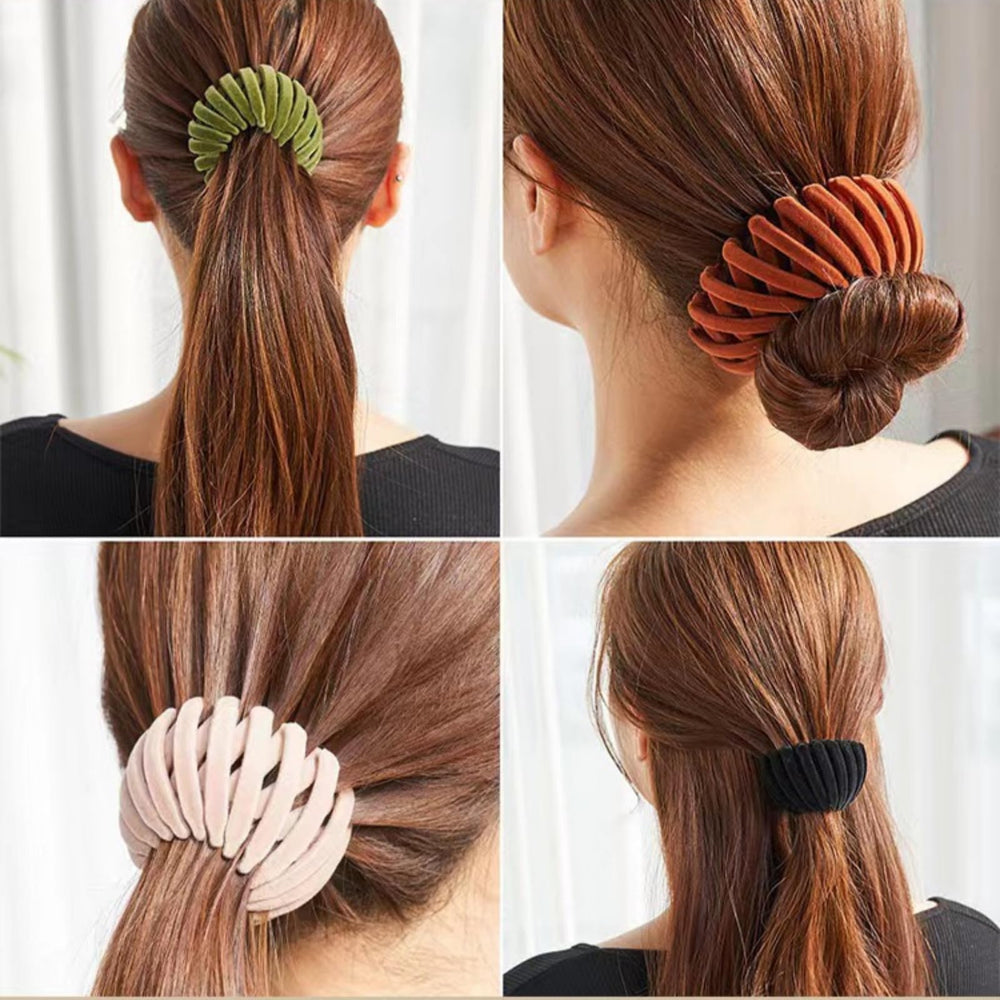 Aweoisa Expandable Ponytail Clip showing adjustable size for comfortable wear