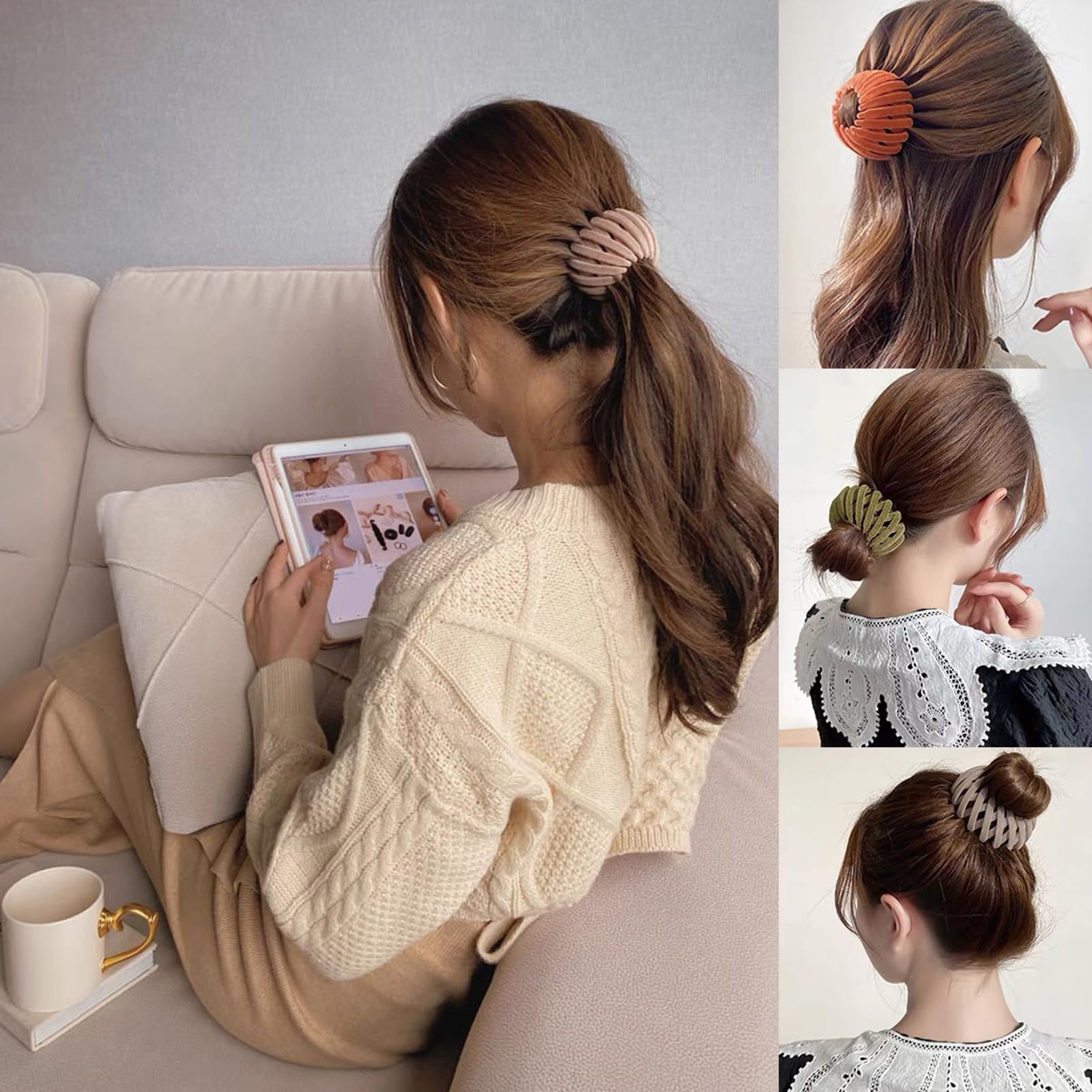 Aweoisa Hair Bun Clip Set offering seven expandable pieces for flexible styling