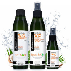 Awesome synthetic wig shampoo bottle demonstrates gentle cleansing and detangling.