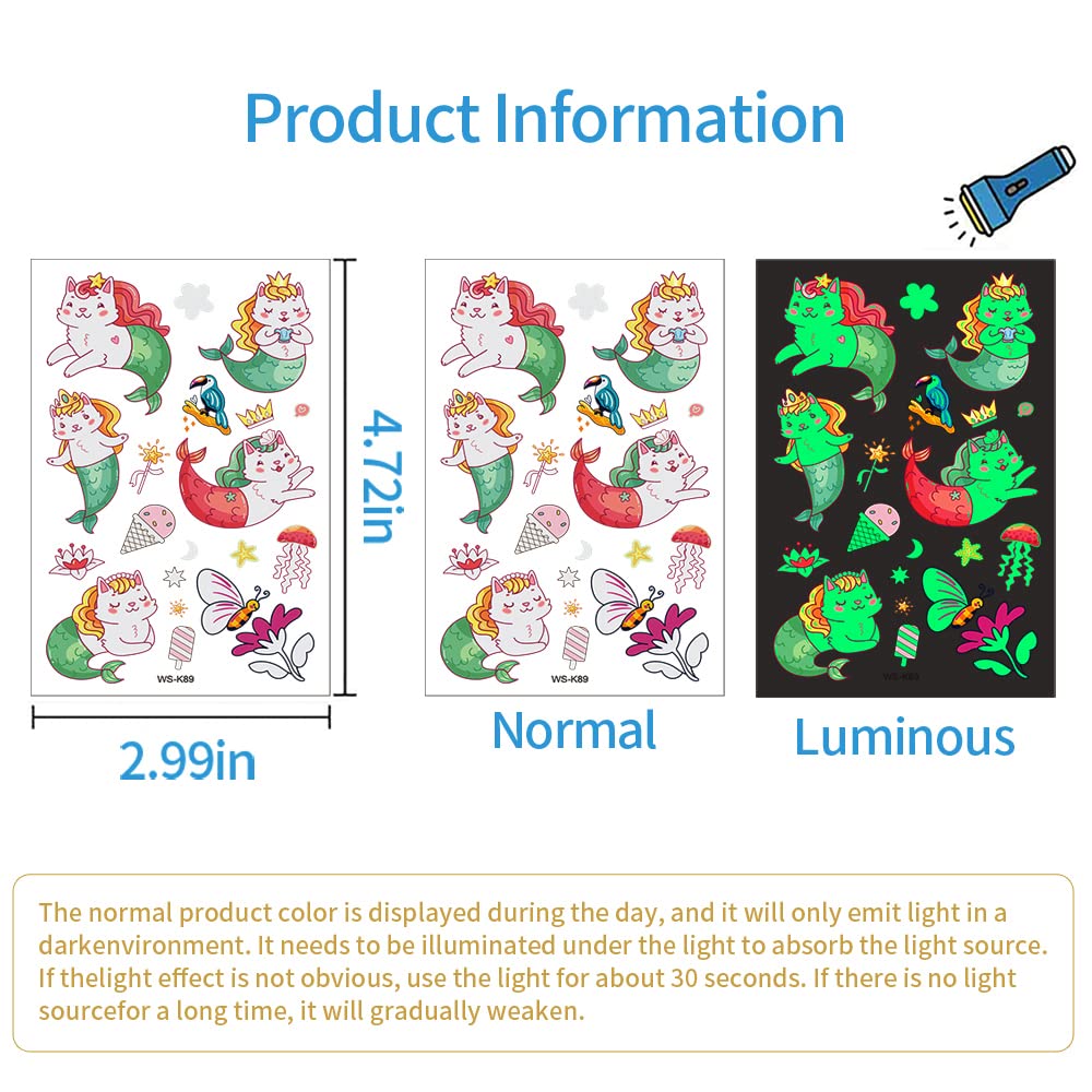 Awinmay waterproof glow tattoo lasts through play and looks great under black light