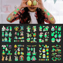 AWINMAY glow-in-the-dark Easter rabbits tattoos for night events