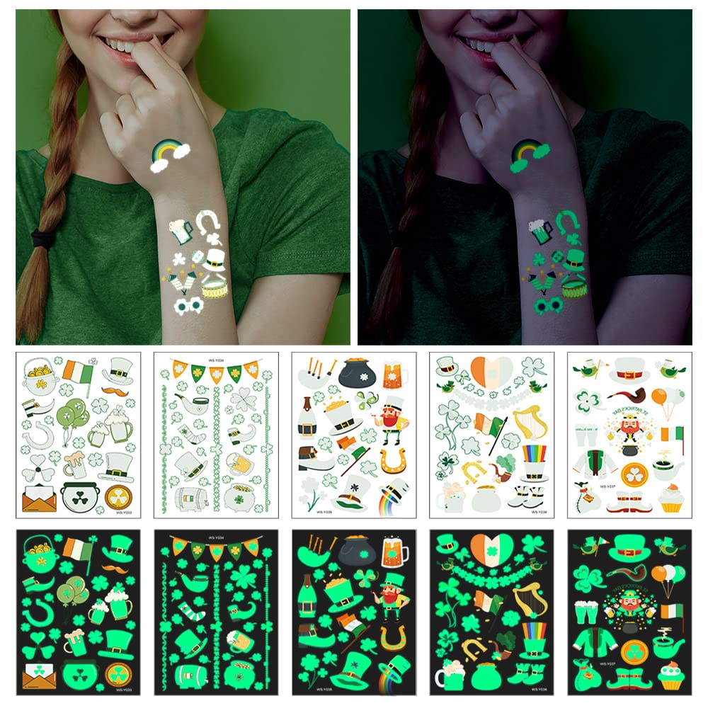 Tatuaje luminoso AWINMAY arcoíris, brilla en la oscuridad