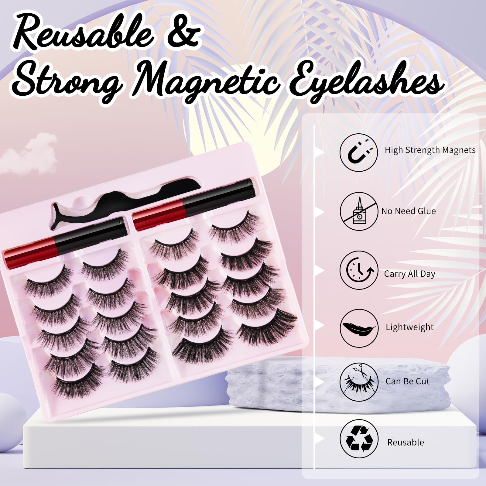 Awmyis reusable lashes offer multiple styles for different occasions.