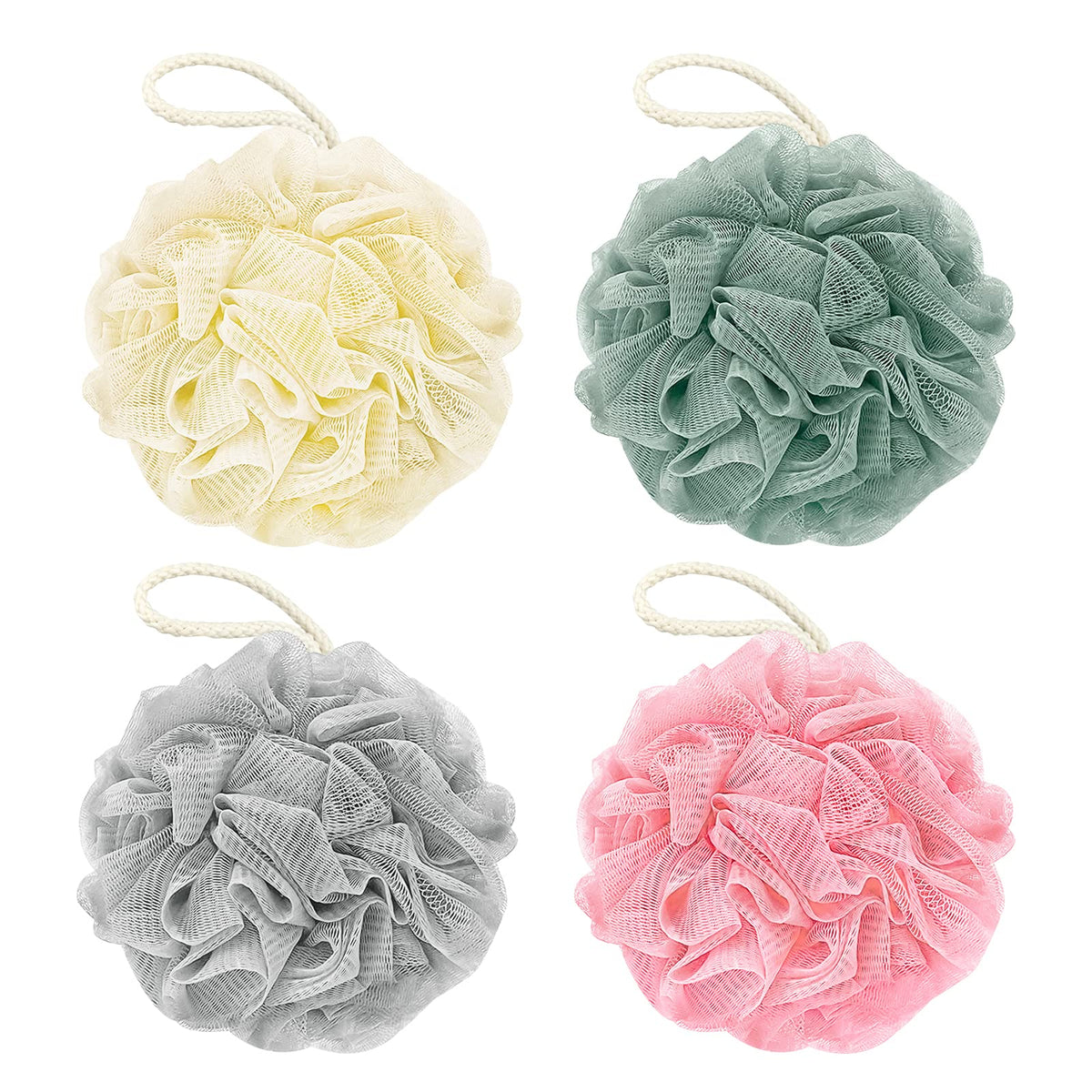 Esponja de ducha AWONTAR, enfoque malla 60 g, limpieza suave y exfoliante.